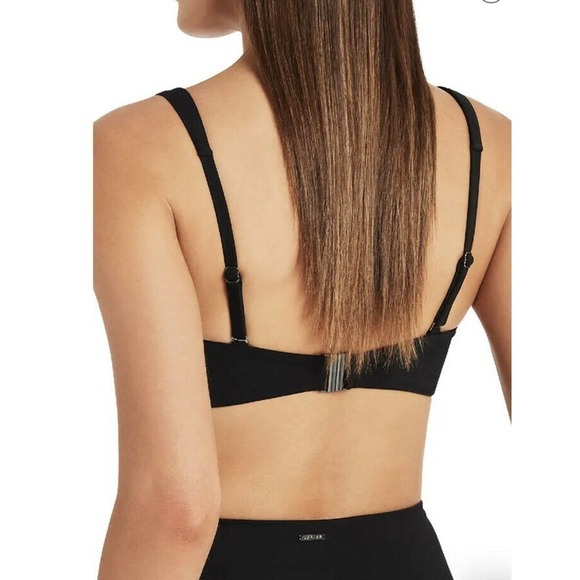 Sea Level Australia Essentials Square Neck Bra Bikini Top US 10 Black NEW - Picture 6 of 11